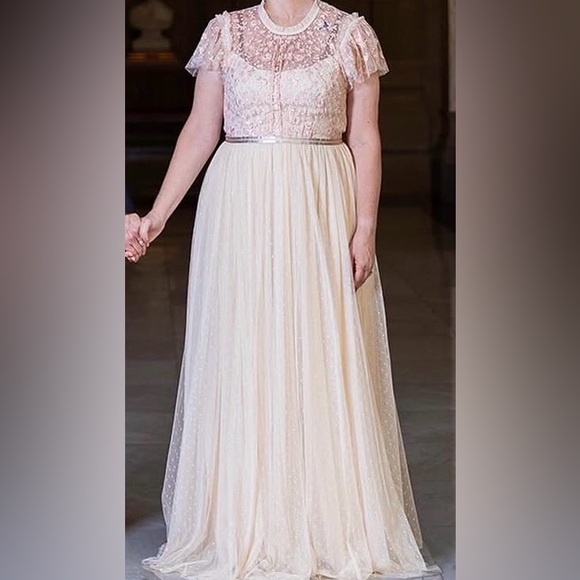 WORN 1X! NEEDLE & THREAD Giselle Bodice Tulle Dress UK16 US 12 Formal Bride - Picture 13 of 13